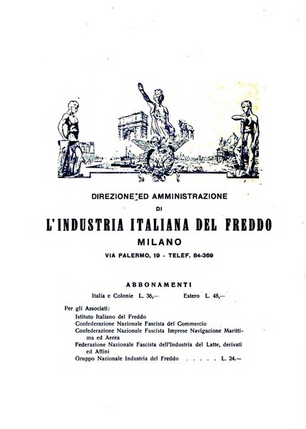 L'industria italiana del freddo periodico mensile, scientifico, tecnico, economico, sindacale