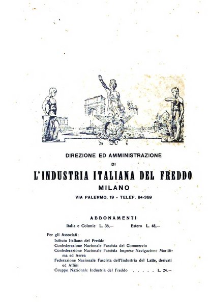 L'industria italiana del freddo periodico mensile, scientifico, tecnico, economico, sindacale