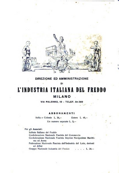 L'industria italiana del freddo periodico mensile, scientifico, tecnico, economico, sindacale