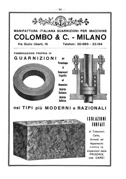 L'industria italiana del freddo periodico mensile, scientifico, tecnico, economico, sindacale