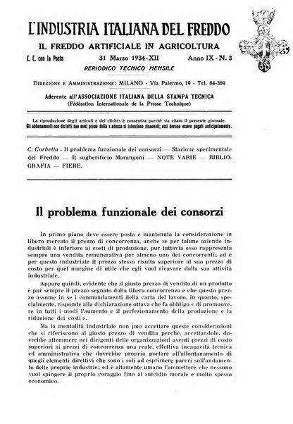 L'industria italiana del freddo periodico mensile, scientifico, tecnico, economico, sindacale