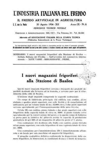 L'industria italiana del freddo periodico mensile, scientifico, tecnico, economico, sindacale