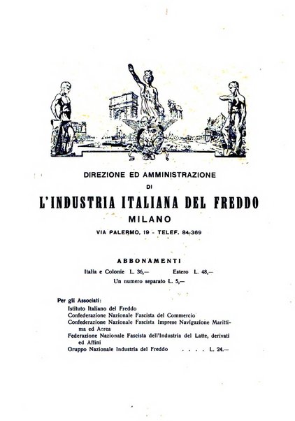 L'industria italiana del freddo periodico mensile, scientifico, tecnico, economico, sindacale