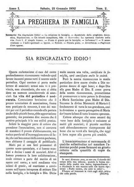 La preghiera in famiglia ossia la famiglia santificata