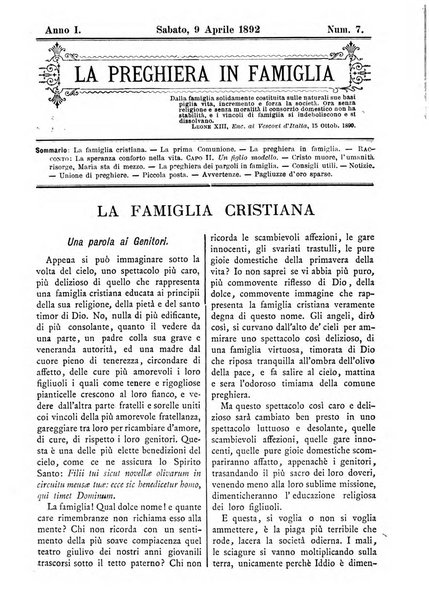 La preghiera in famiglia ossia la famiglia santificata