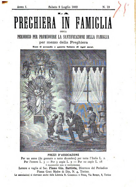 La preghiera in famiglia ossia la famiglia santificata