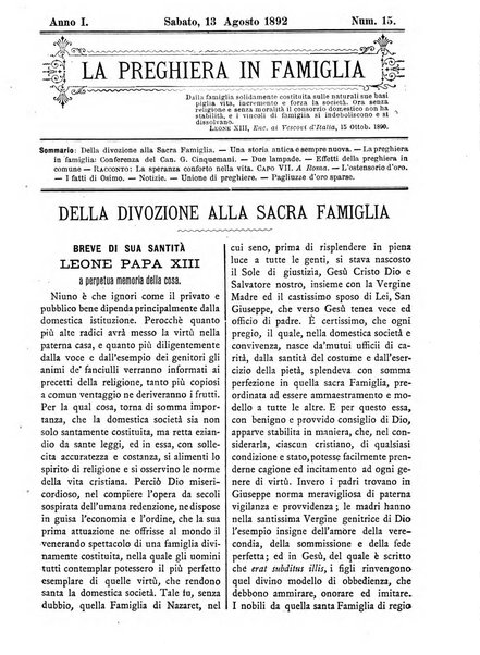 La preghiera in famiglia ossia la famiglia santificata