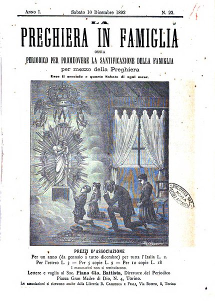 La preghiera in famiglia ossia la famiglia santificata