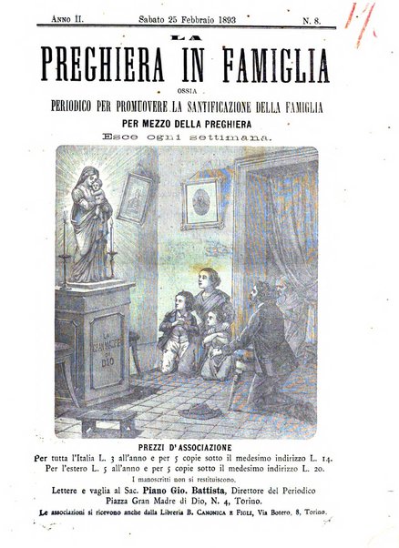 La preghiera in famiglia ossia la famiglia santificata