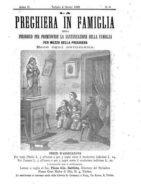 La preghiera in famiglia ossia la famiglia santificata