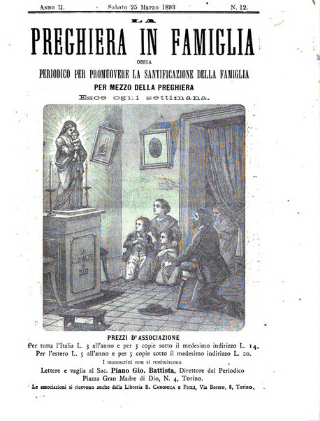 La preghiera in famiglia ossia la famiglia santificata