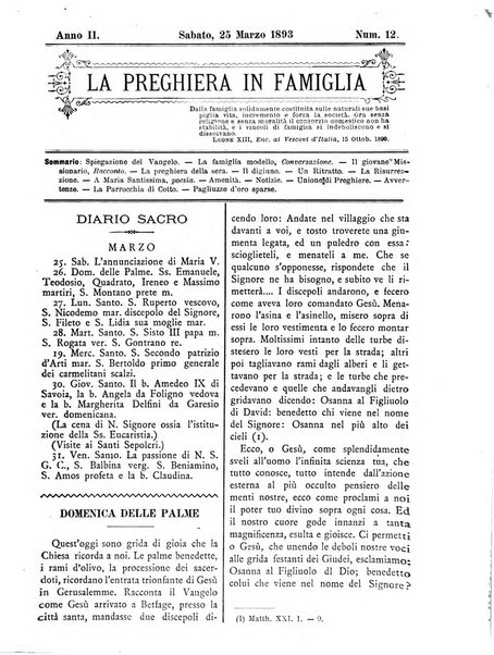 La preghiera in famiglia ossia la famiglia santificata