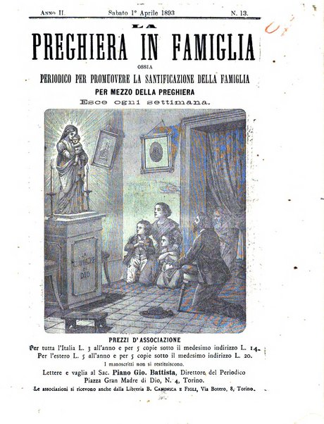 La preghiera in famiglia ossia la famiglia santificata