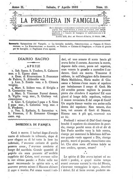 La preghiera in famiglia ossia la famiglia santificata