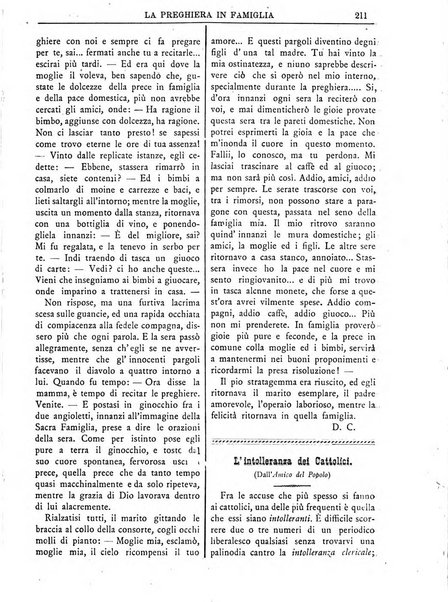 La preghiera in famiglia ossia la famiglia santificata