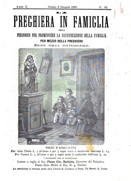 La preghiera in famiglia ossia la famiglia santificata