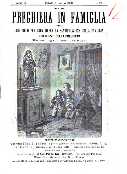 La preghiera in famiglia ossia la famiglia santificata