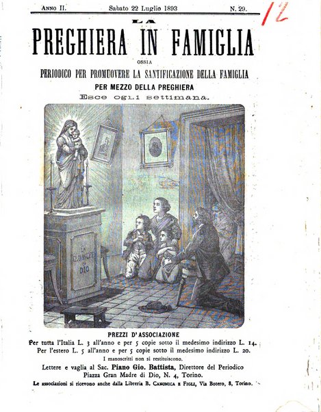 La preghiera in famiglia ossia la famiglia santificata