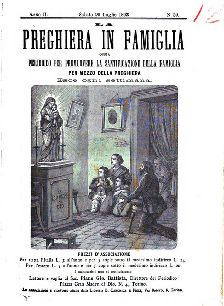 La preghiera in famiglia ossia la famiglia santificata