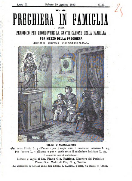 La preghiera in famiglia ossia la famiglia santificata