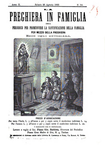 La preghiera in famiglia ossia la famiglia santificata