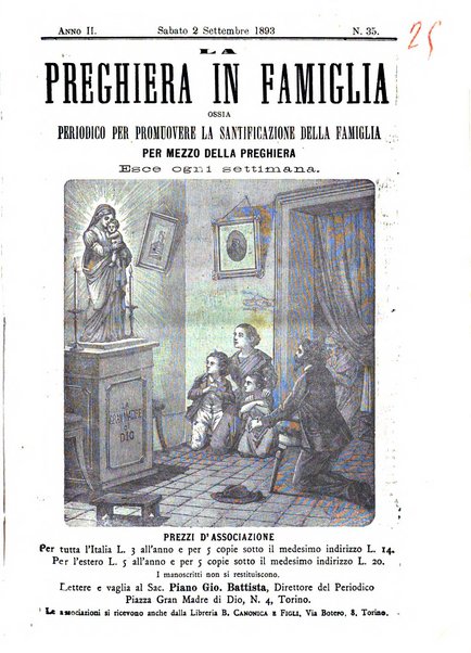 La preghiera in famiglia ossia la famiglia santificata