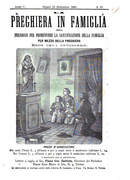 La preghiera in famiglia ossia la famiglia santificata