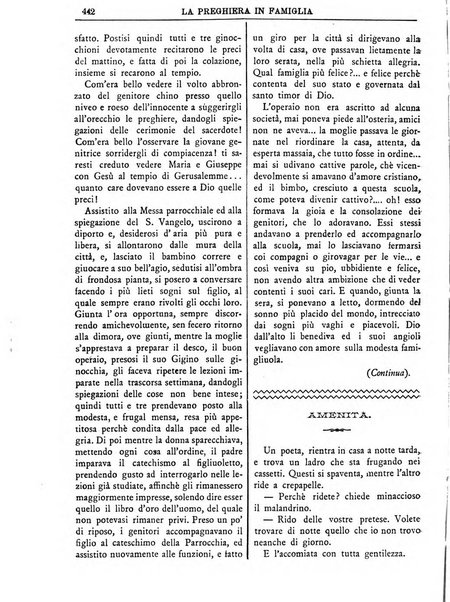 La preghiera in famiglia ossia la famiglia santificata