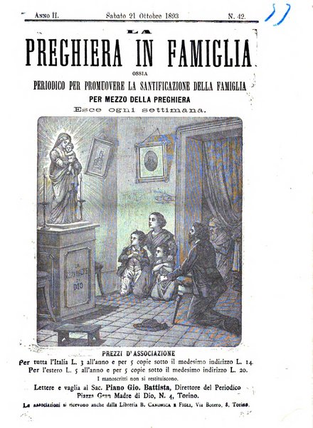 La preghiera in famiglia ossia la famiglia santificata