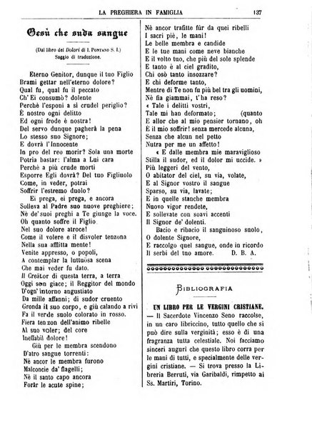 La preghiera in famiglia ossia la famiglia santificata