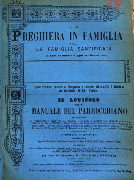 La preghiera in famiglia ossia la famiglia santificata