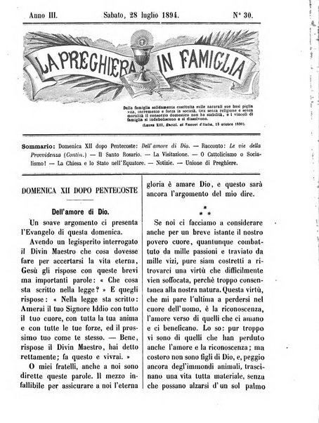 La preghiera in famiglia ossia la famiglia santificata