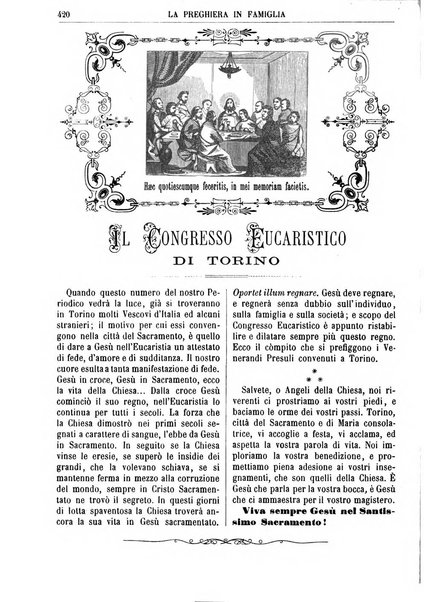 La preghiera in famiglia ossia la famiglia santificata