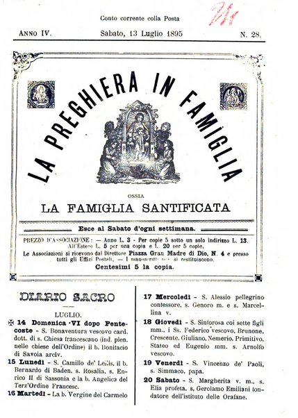 La preghiera in famiglia ossia la famiglia santificata