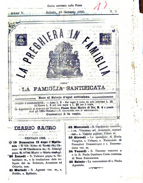 La preghiera in famiglia ossia la famiglia santificata