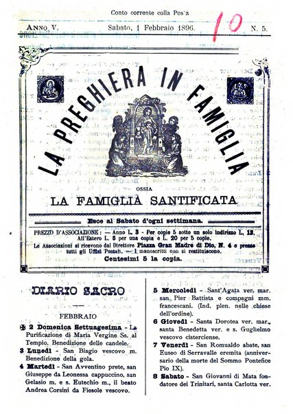 La preghiera in famiglia ossia la famiglia santificata