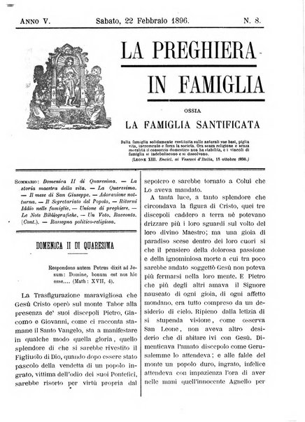 La preghiera in famiglia ossia la famiglia santificata