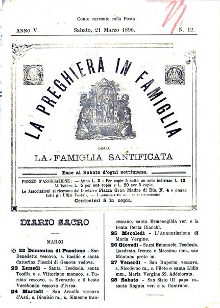 La preghiera in famiglia ossia la famiglia santificata