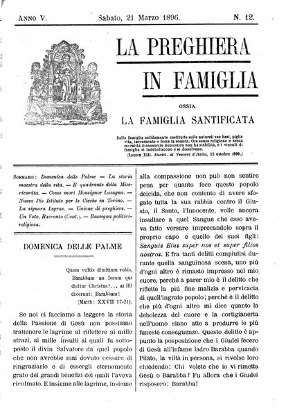 La preghiera in famiglia ossia la famiglia santificata