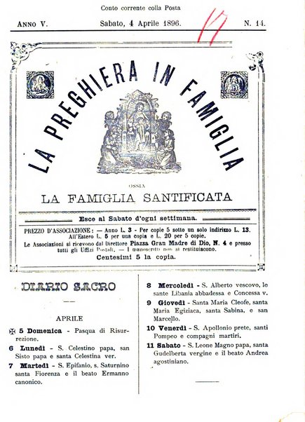 La preghiera in famiglia ossia la famiglia santificata