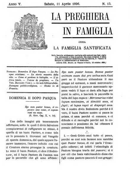 La preghiera in famiglia ossia la famiglia santificata