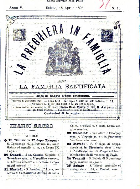 La preghiera in famiglia ossia la famiglia santificata