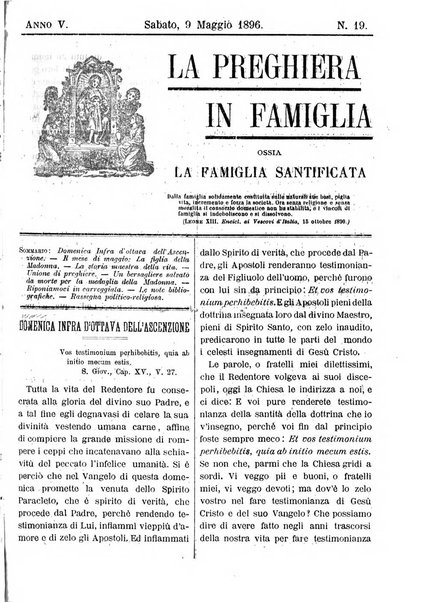 La preghiera in famiglia ossia la famiglia santificata