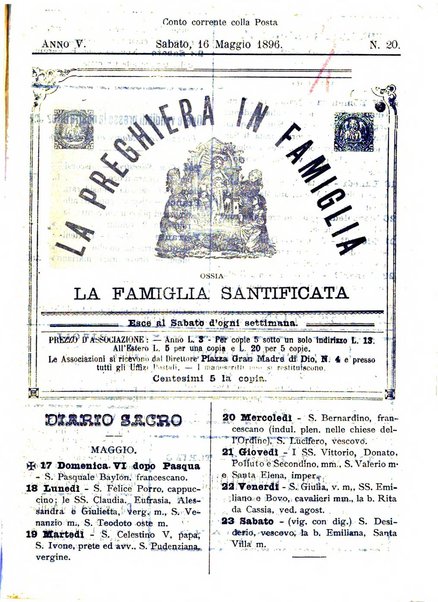 La preghiera in famiglia ossia la famiglia santificata