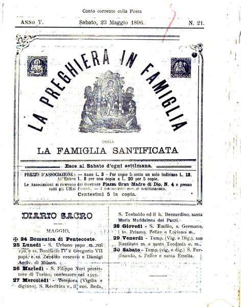 La preghiera in famiglia ossia la famiglia santificata