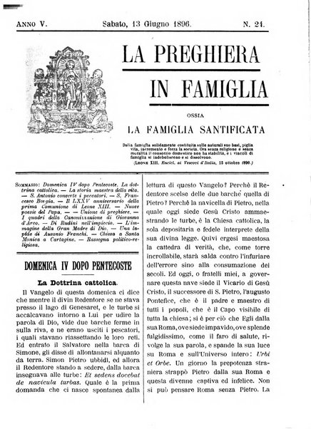 La preghiera in famiglia ossia la famiglia santificata