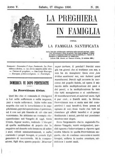 La preghiera in famiglia ossia la famiglia santificata