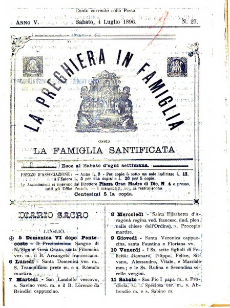 La preghiera in famiglia ossia la famiglia santificata