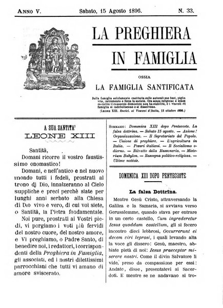 La preghiera in famiglia ossia la famiglia santificata