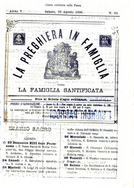 La preghiera in famiglia ossia la famiglia santificata